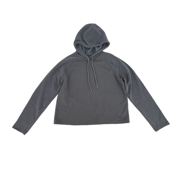 Under Armor Gray Fleece Lined Loose Fit Long Sleeve Hoodie Size Medium Women’s - Picture 1 of 5